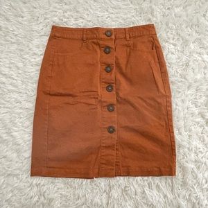 loft button up mini pencil skirt